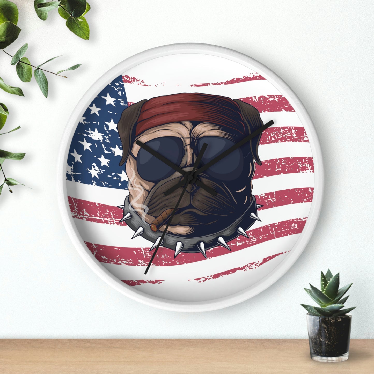 Dog USA Wall Clock