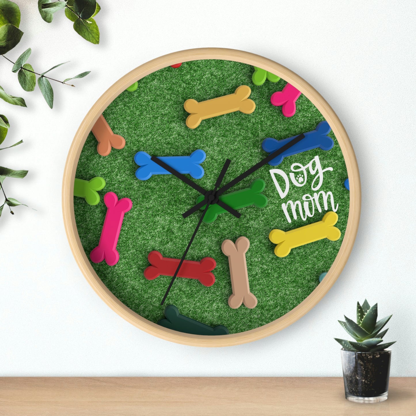 Grassy Dog Wall Clock