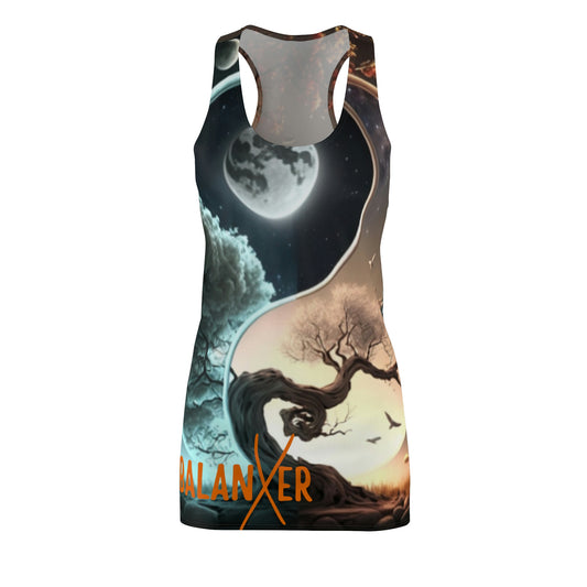 Balanxer Yin Yang Women's Cut & Sew Racerback Dress (AOP)