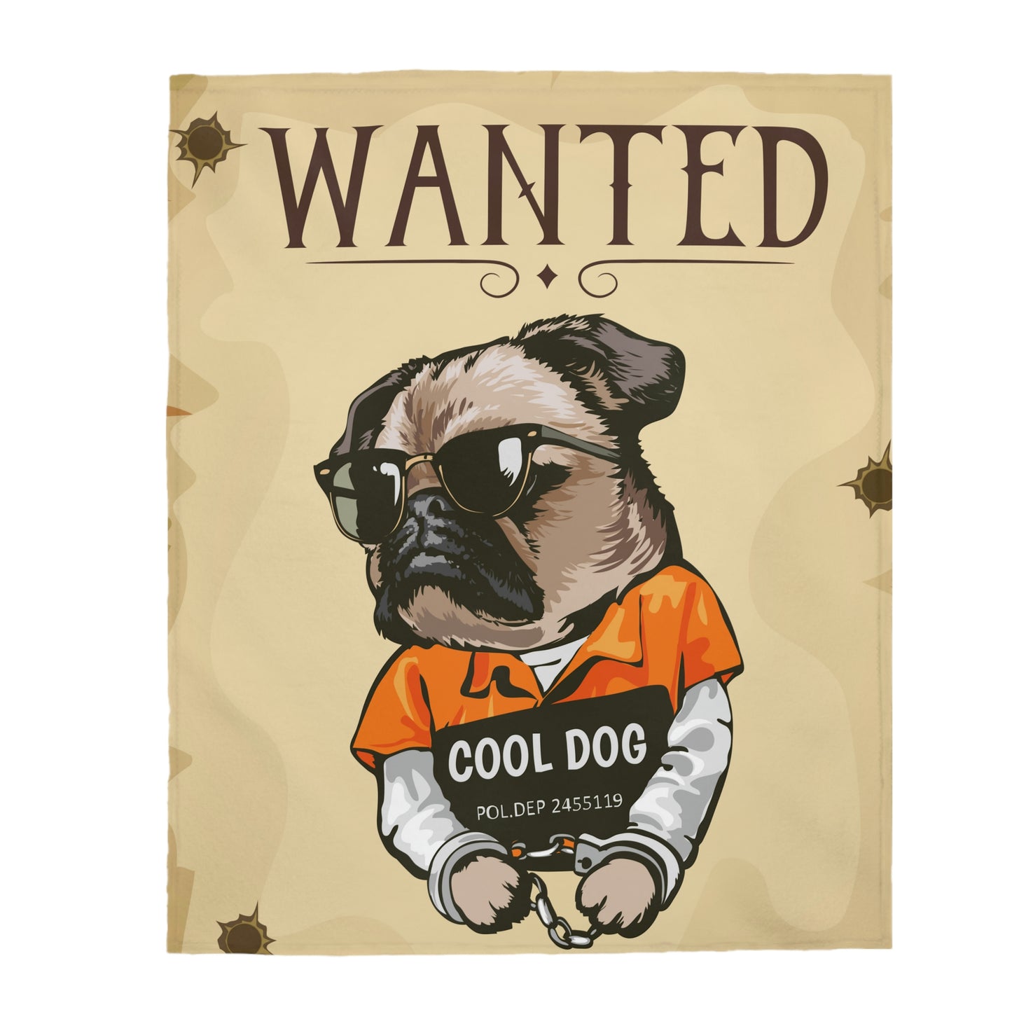 Wanted Dog Velveteen Plush Blanket