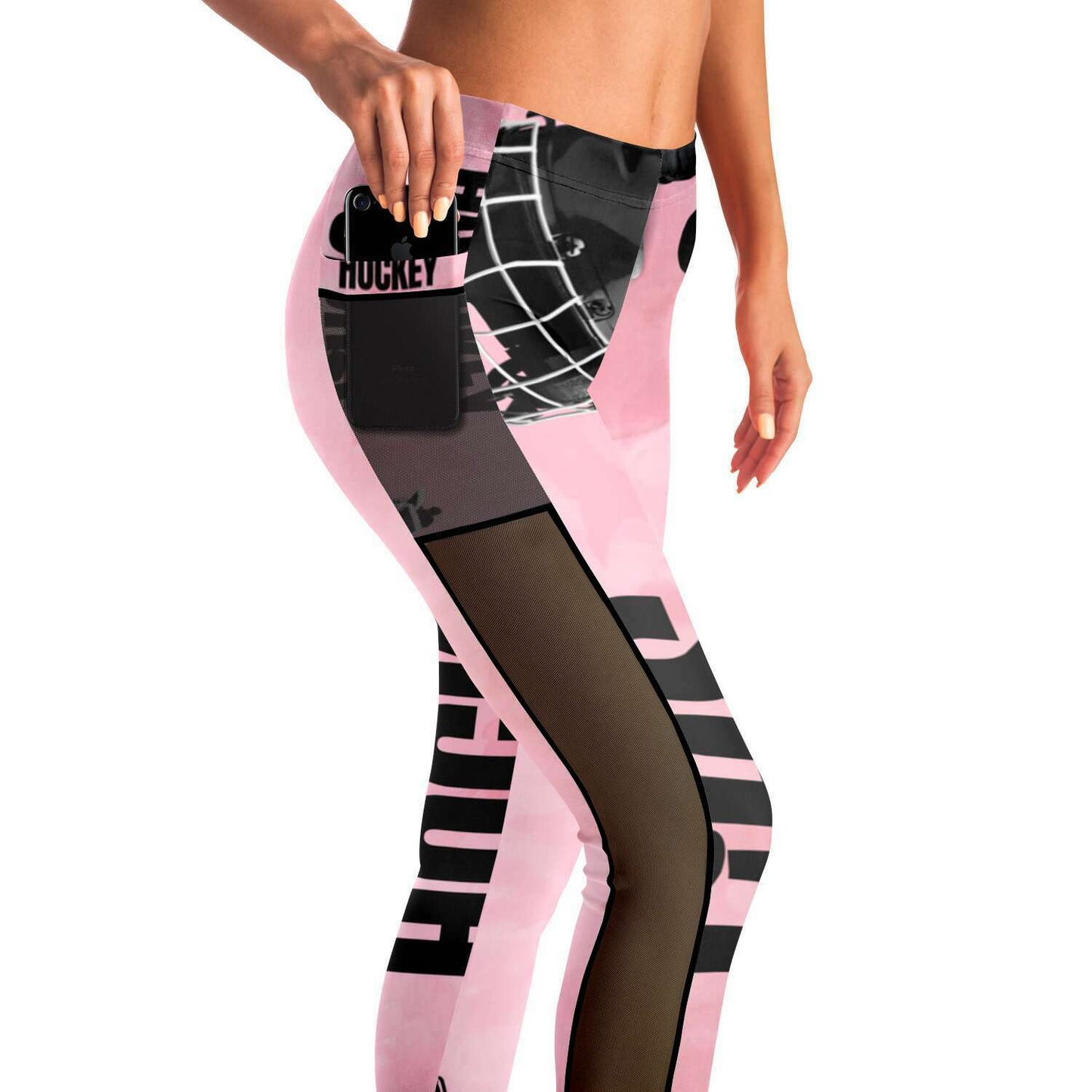 Pink Puck Mesh Pocket Legging - AOP