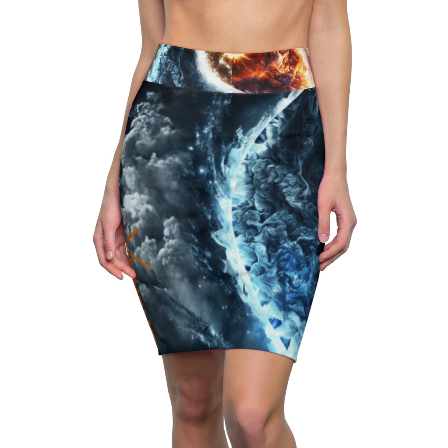 Balanxer Fire & Ice Women's Pencil Skirt (AOP)