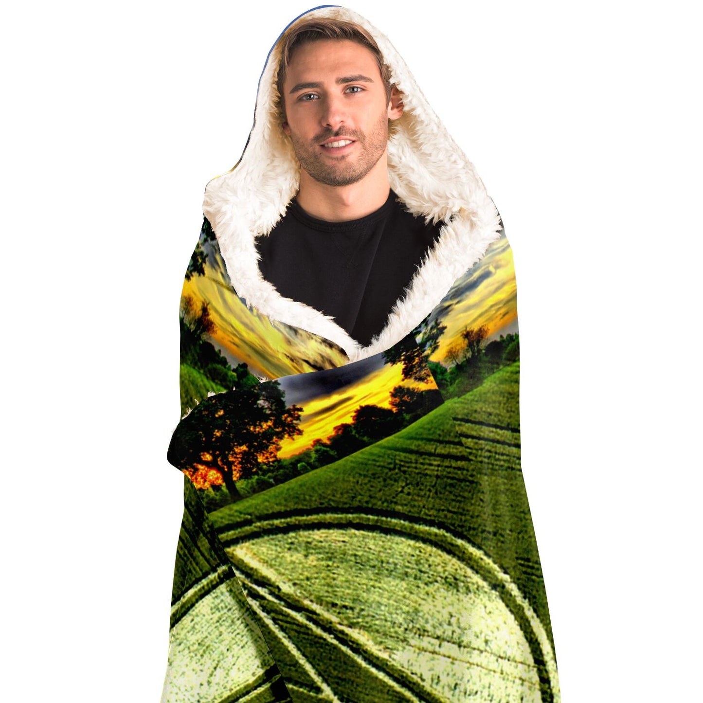 Crop Pyramid Hooded Blanket - AOP