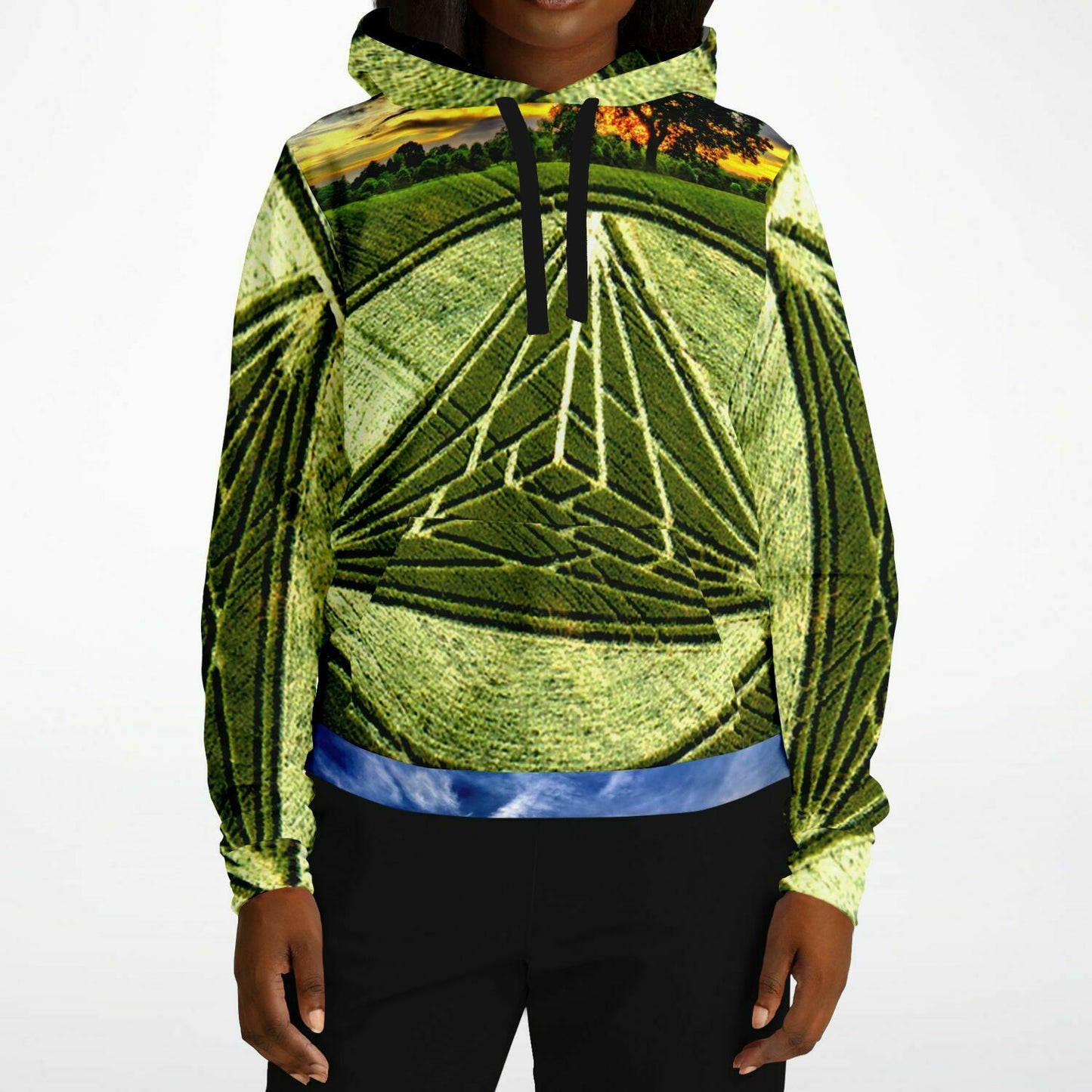 Crop Pyramid Fashion Hoodie - AOP