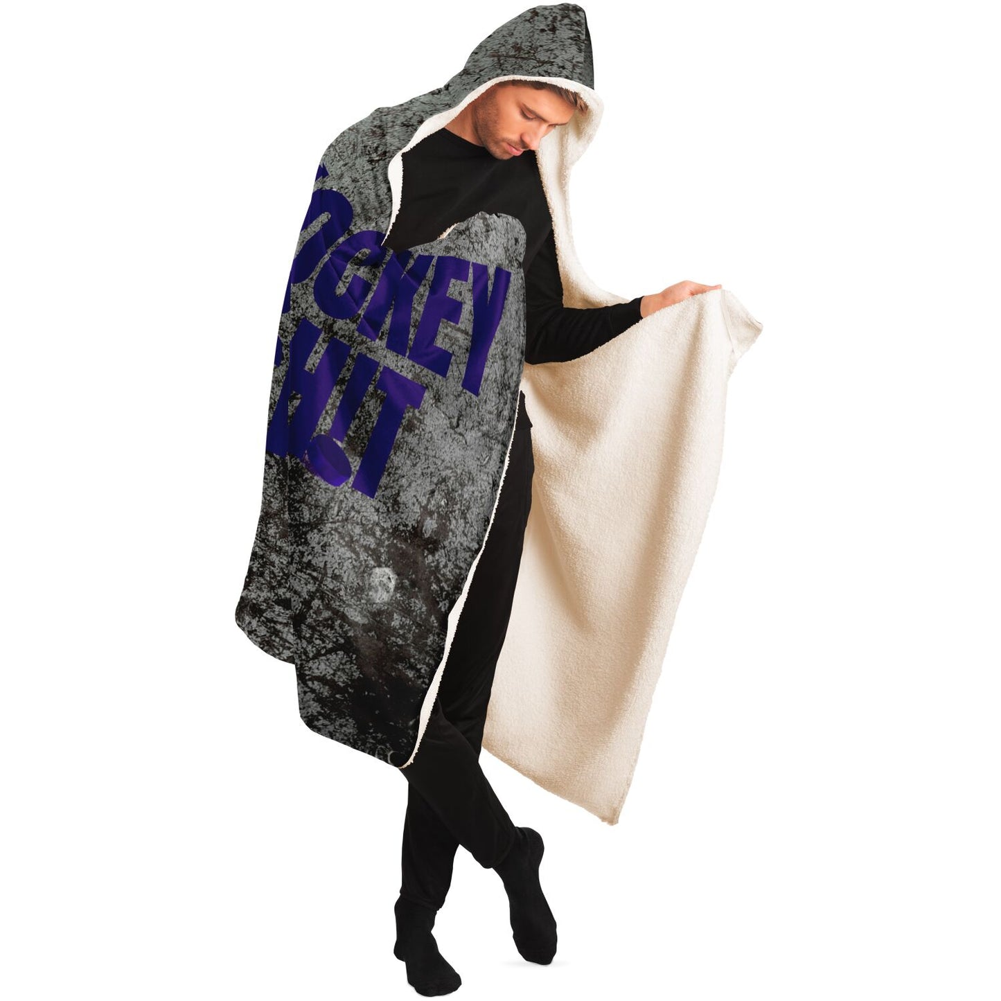 Purple Stick Hooded Blanket - AOP