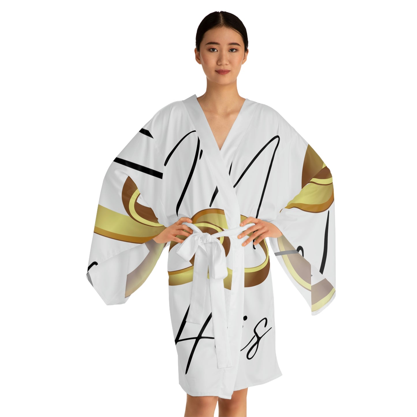 I'm His Rings Long Sleeve Kimono Robe (AOP)