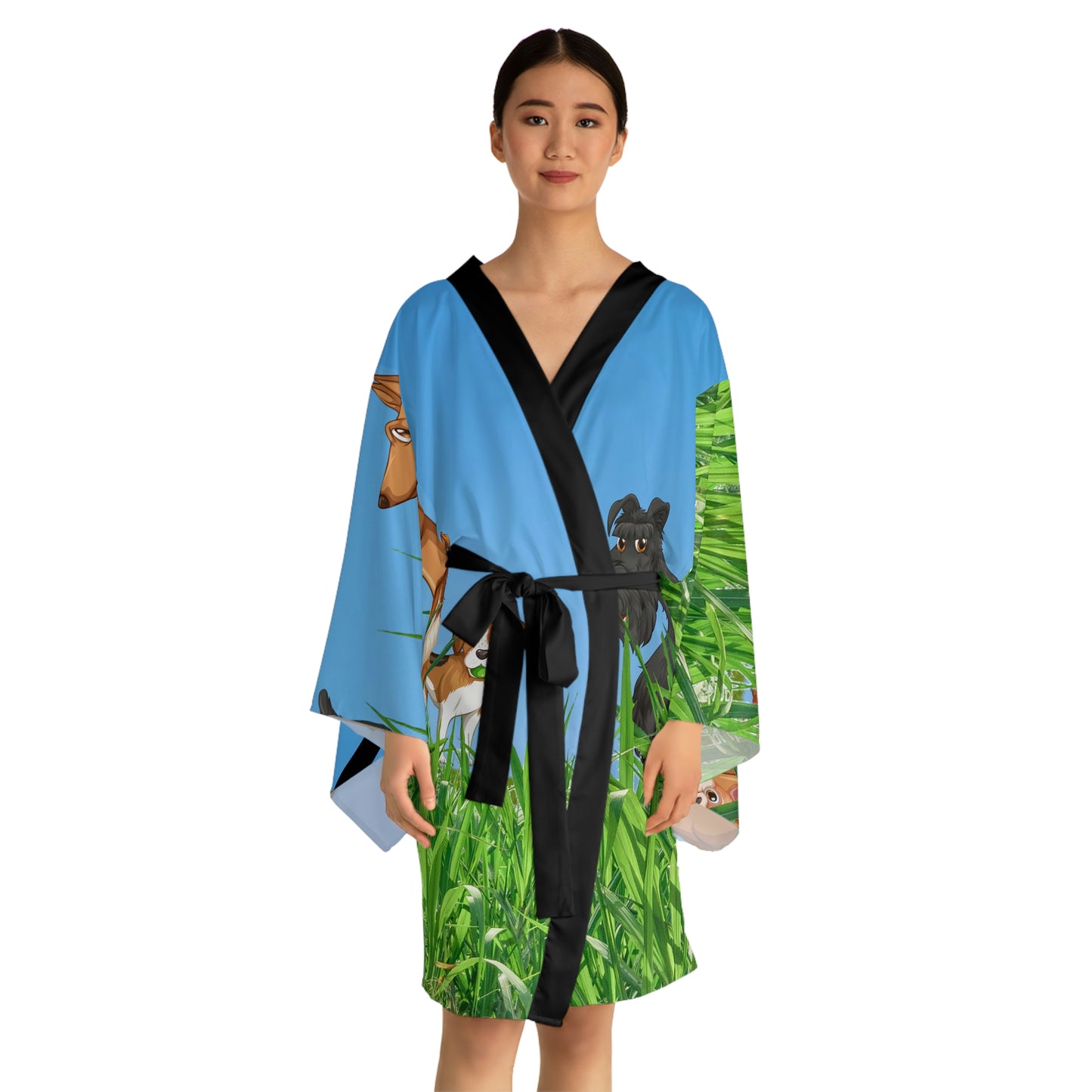 the Gang Long Sleeve Kimono Robe (AOP)