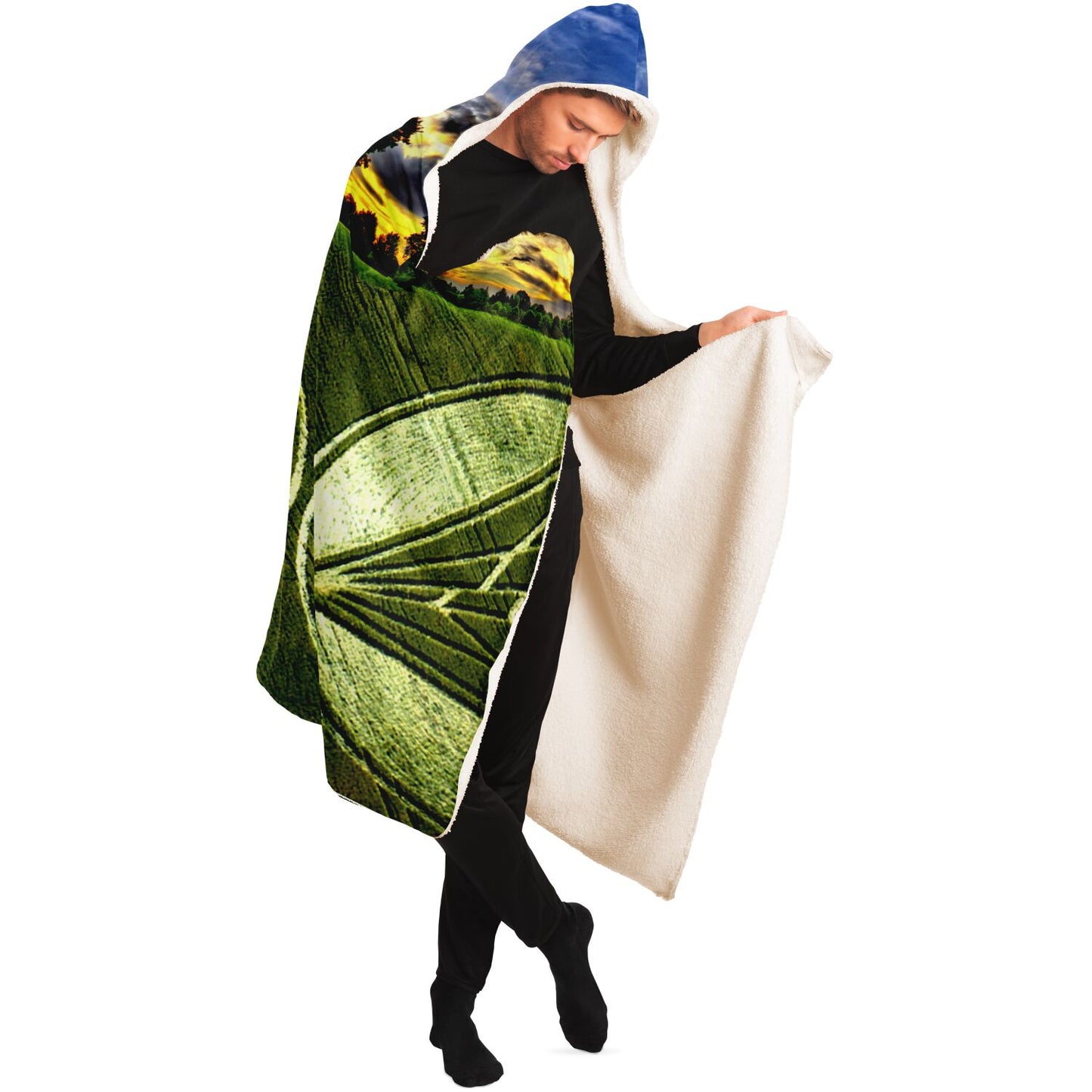 Crop Pyramid Hooded Blanket - AOP