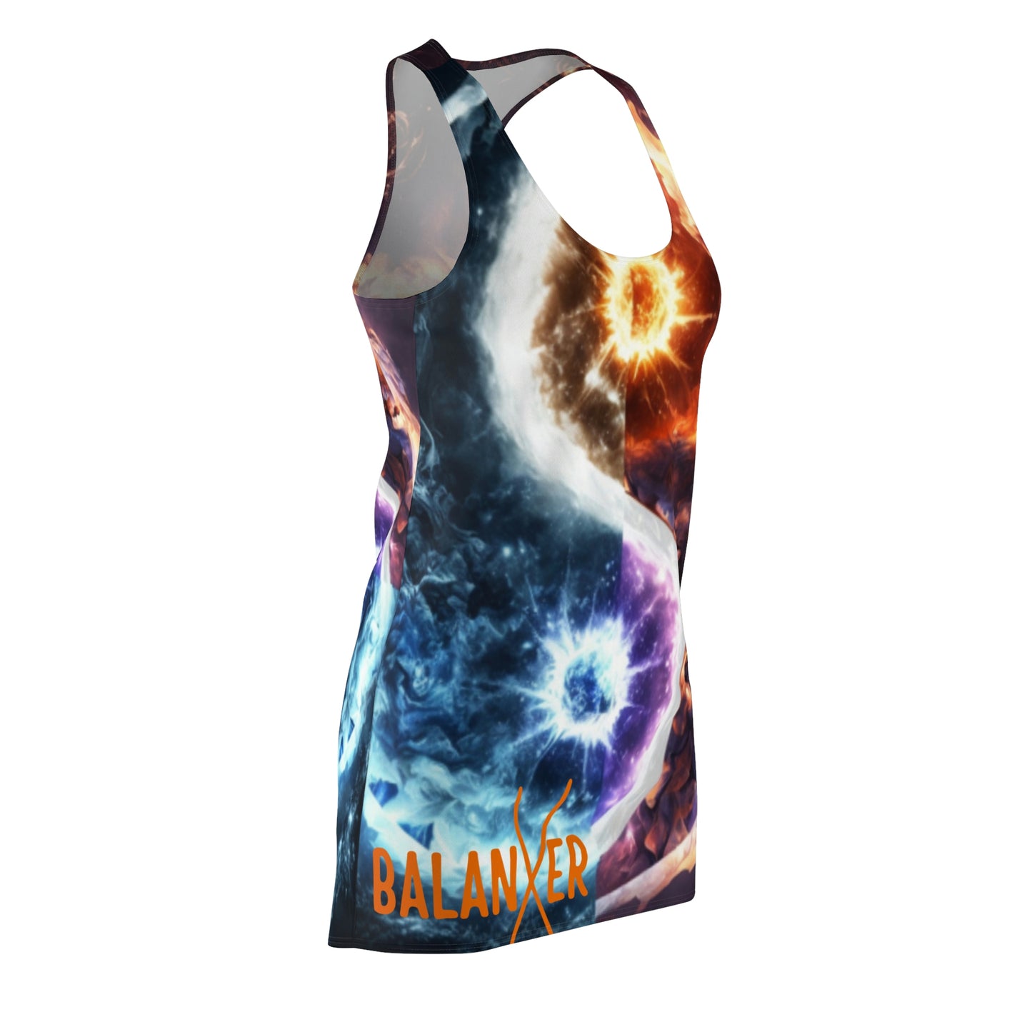 Balanxer Fire & Ice Women's Cut & Sew Racerback Dress (AOP)