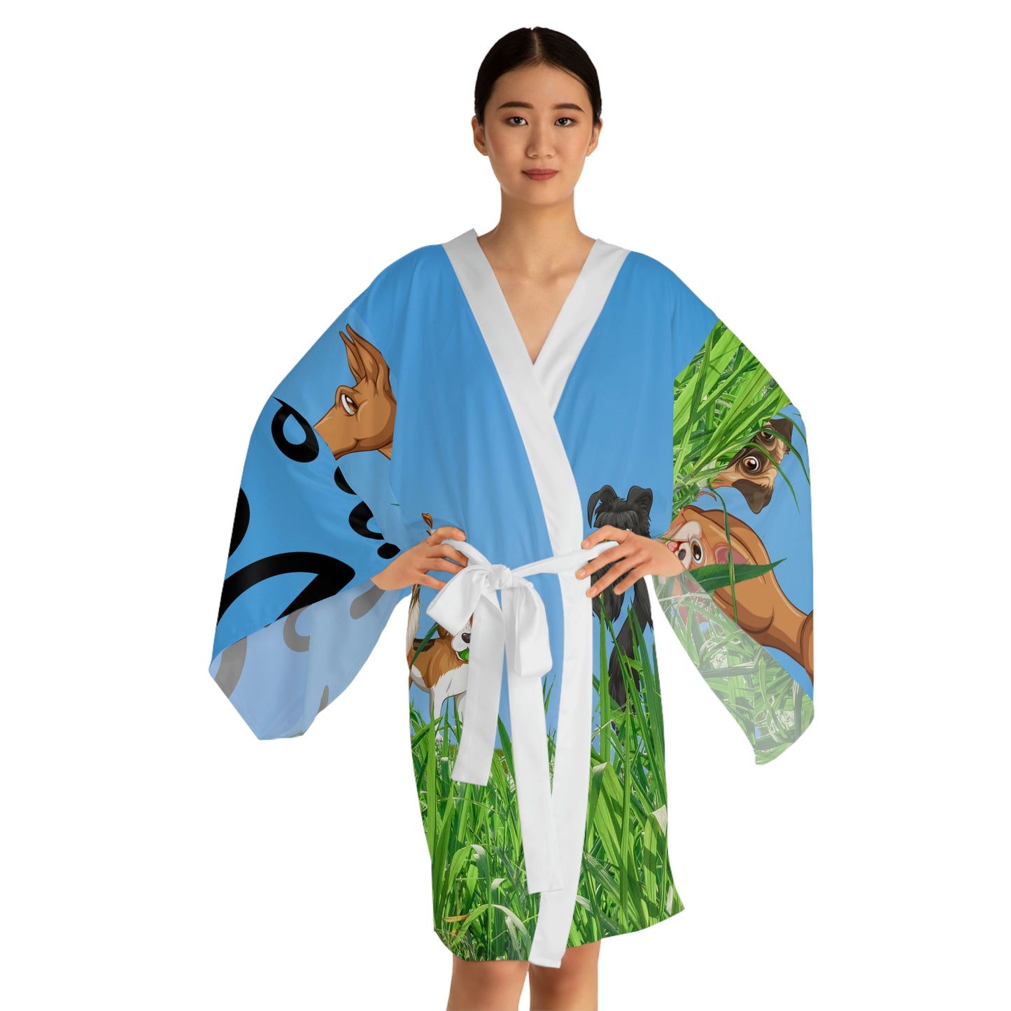 the Gang Long Sleeve Kimono Robe (AOP)