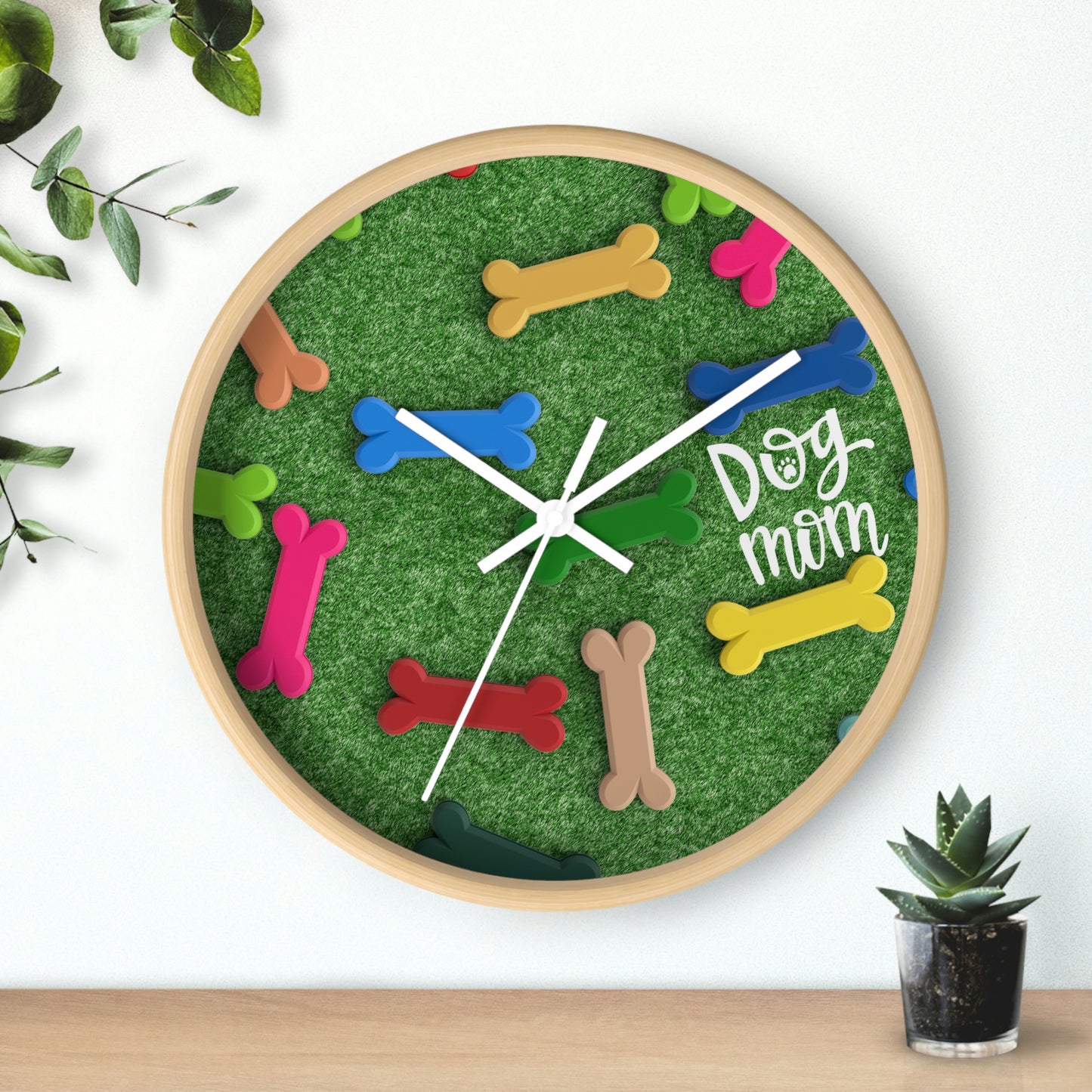 Grassy Dog Wall Clock