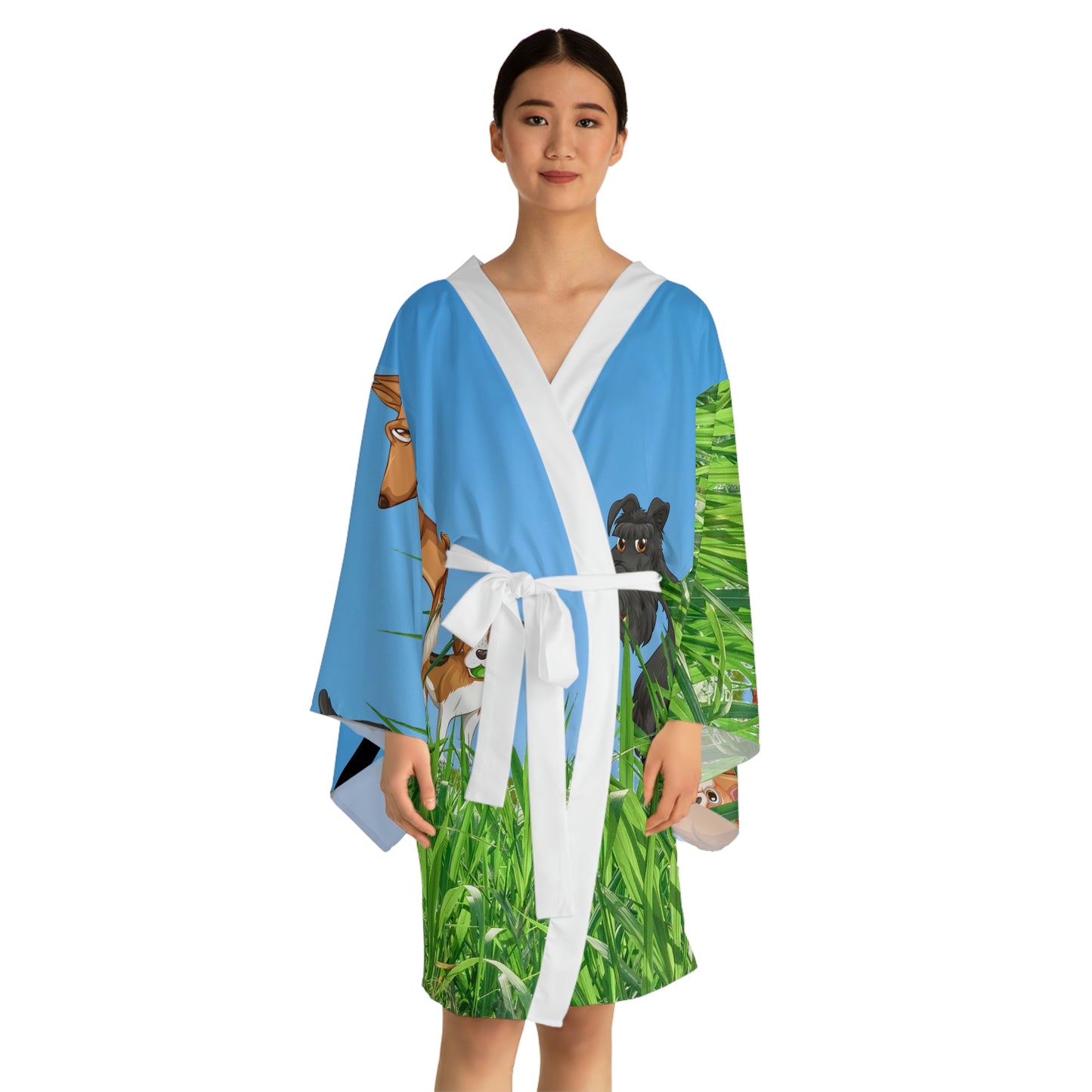 the Gang Long Sleeve Kimono Robe (AOP)