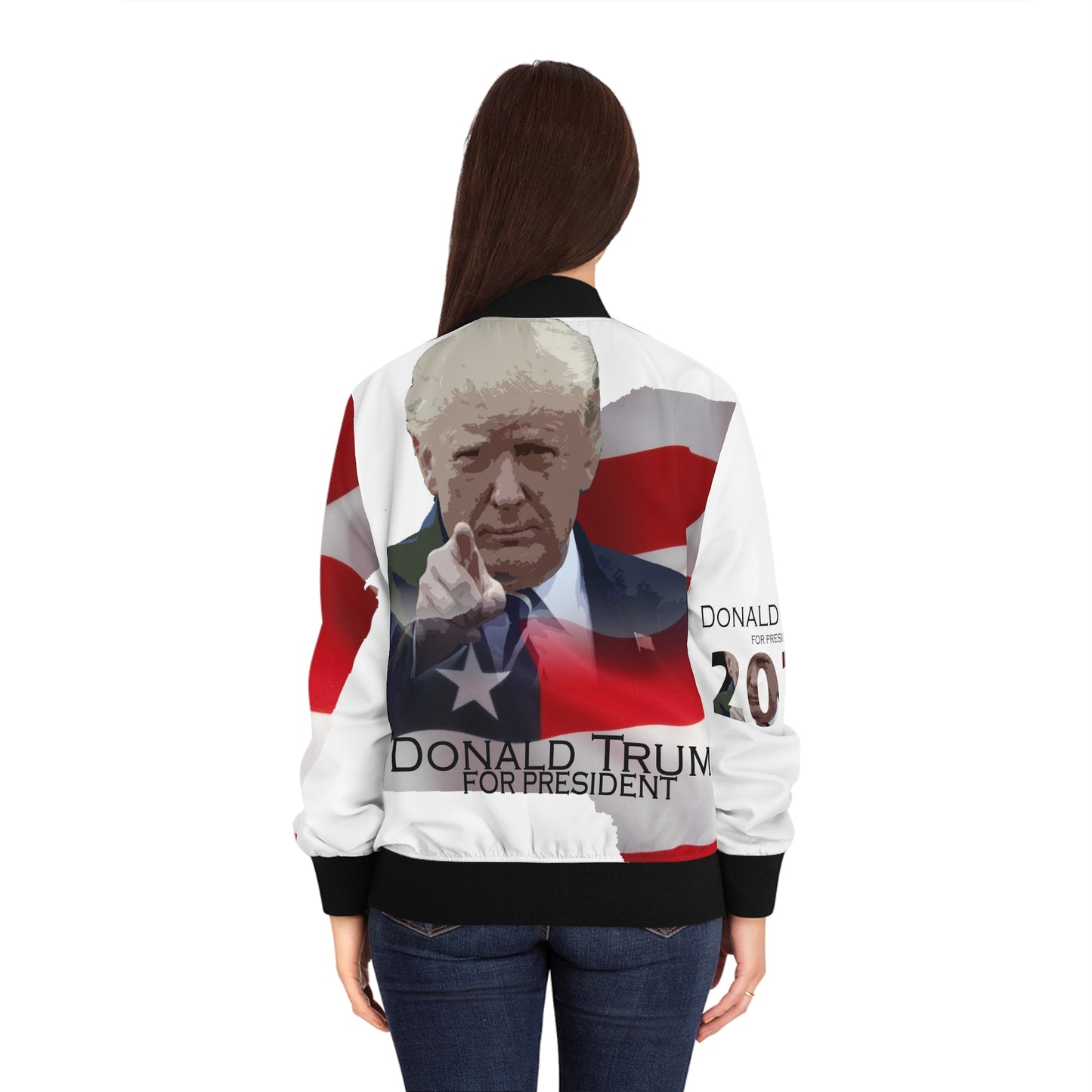 Donald Trump Women's Bomber Jacket (AOP)