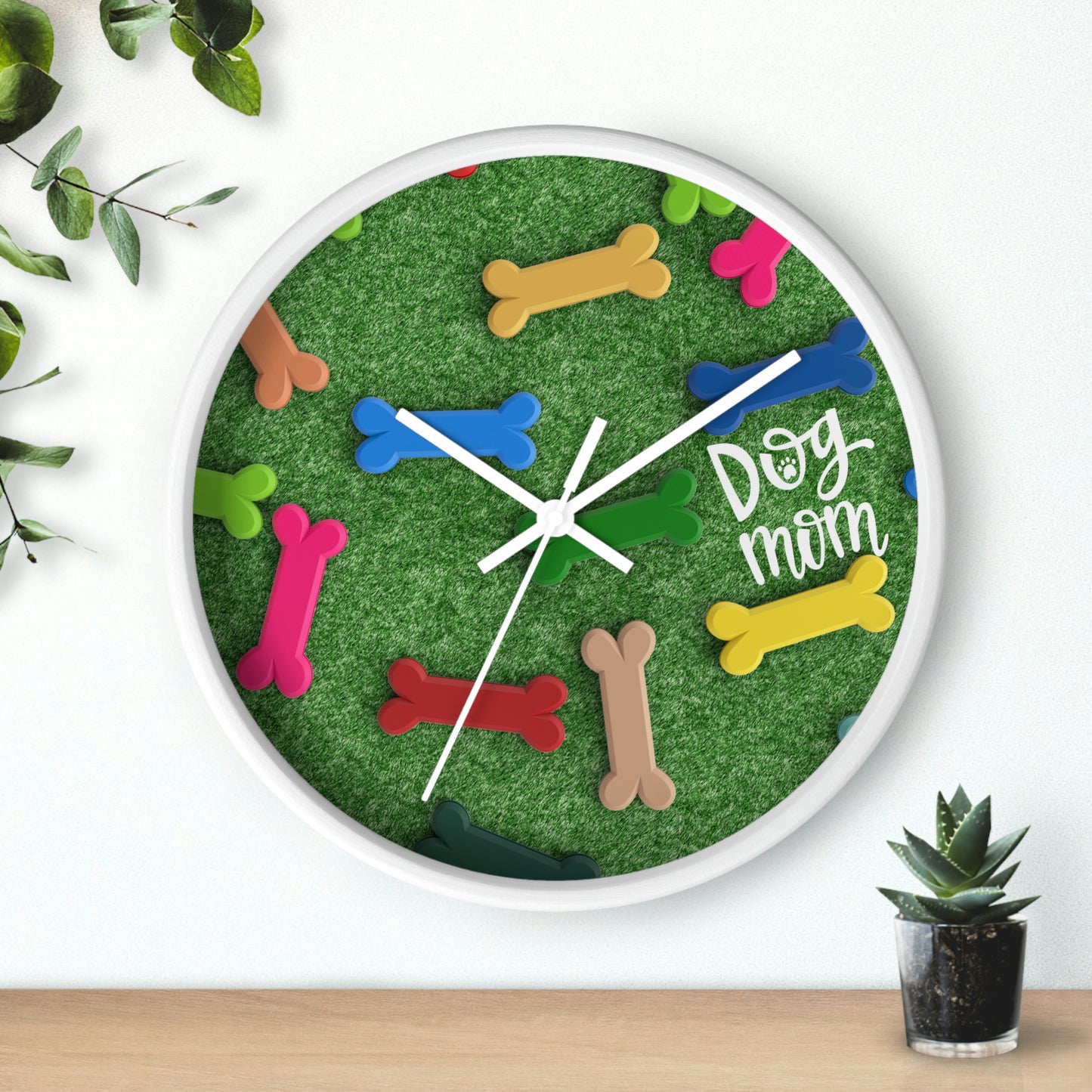 Grassy Dog Wall Clock