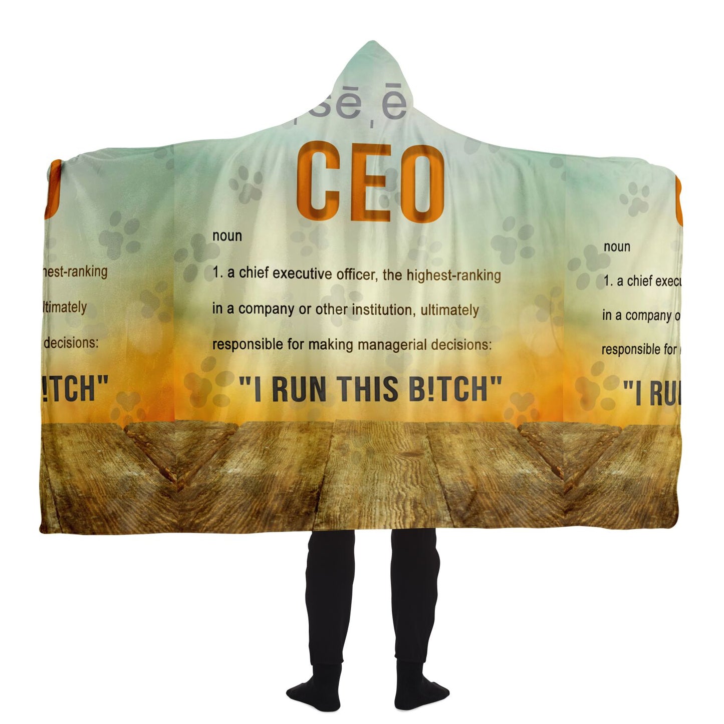 CEO Paw Hooded Blanket - AOP