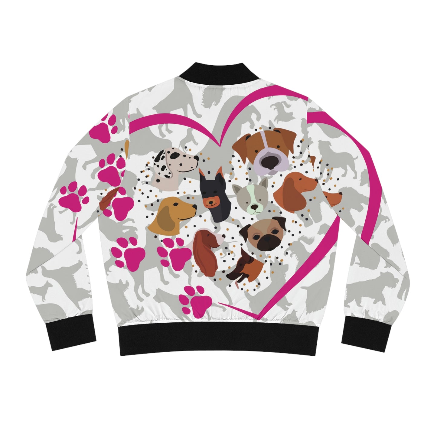 Pup Love Women's Bomber Jacket (AOP)