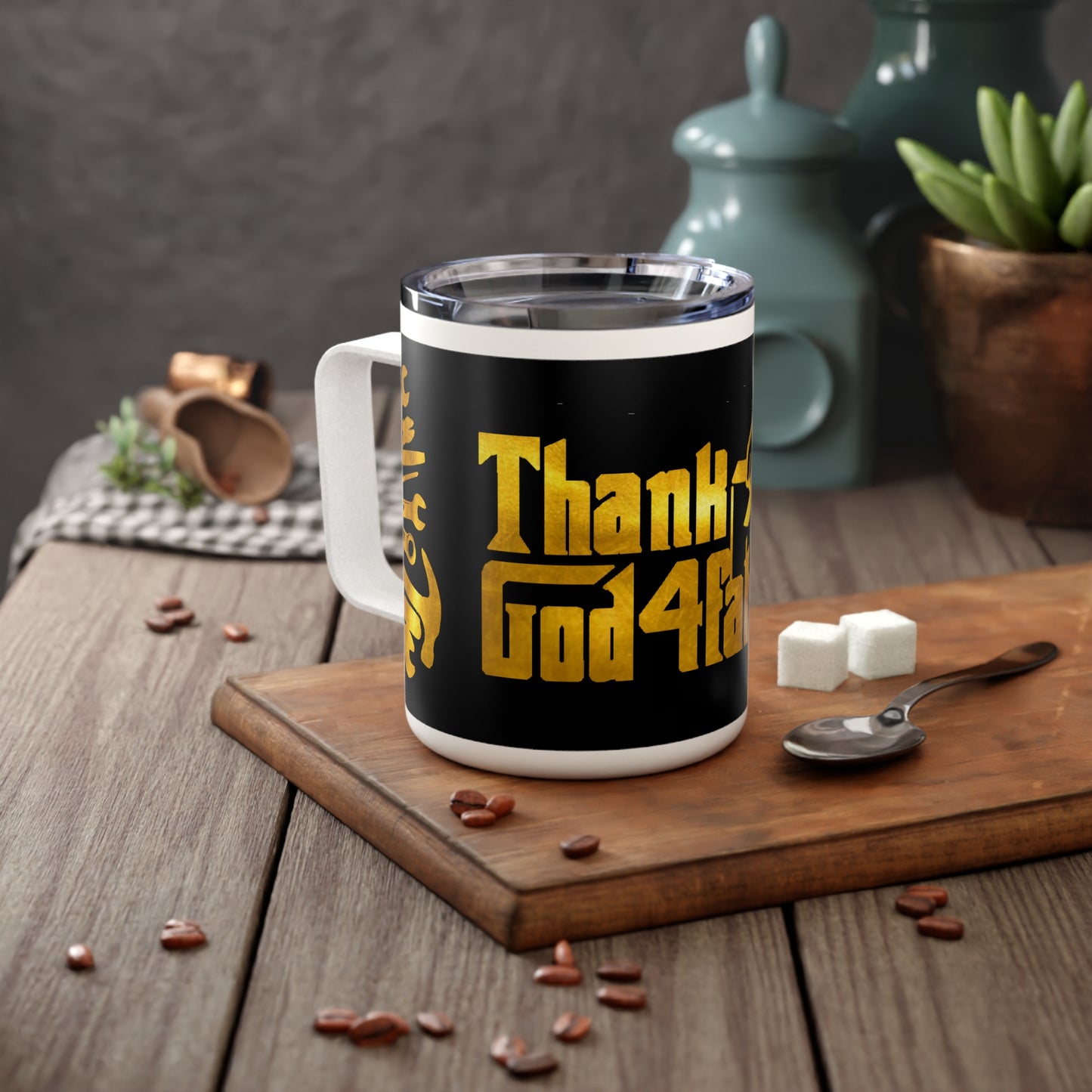 Thank God Insulated Coffee Mug, 10oz