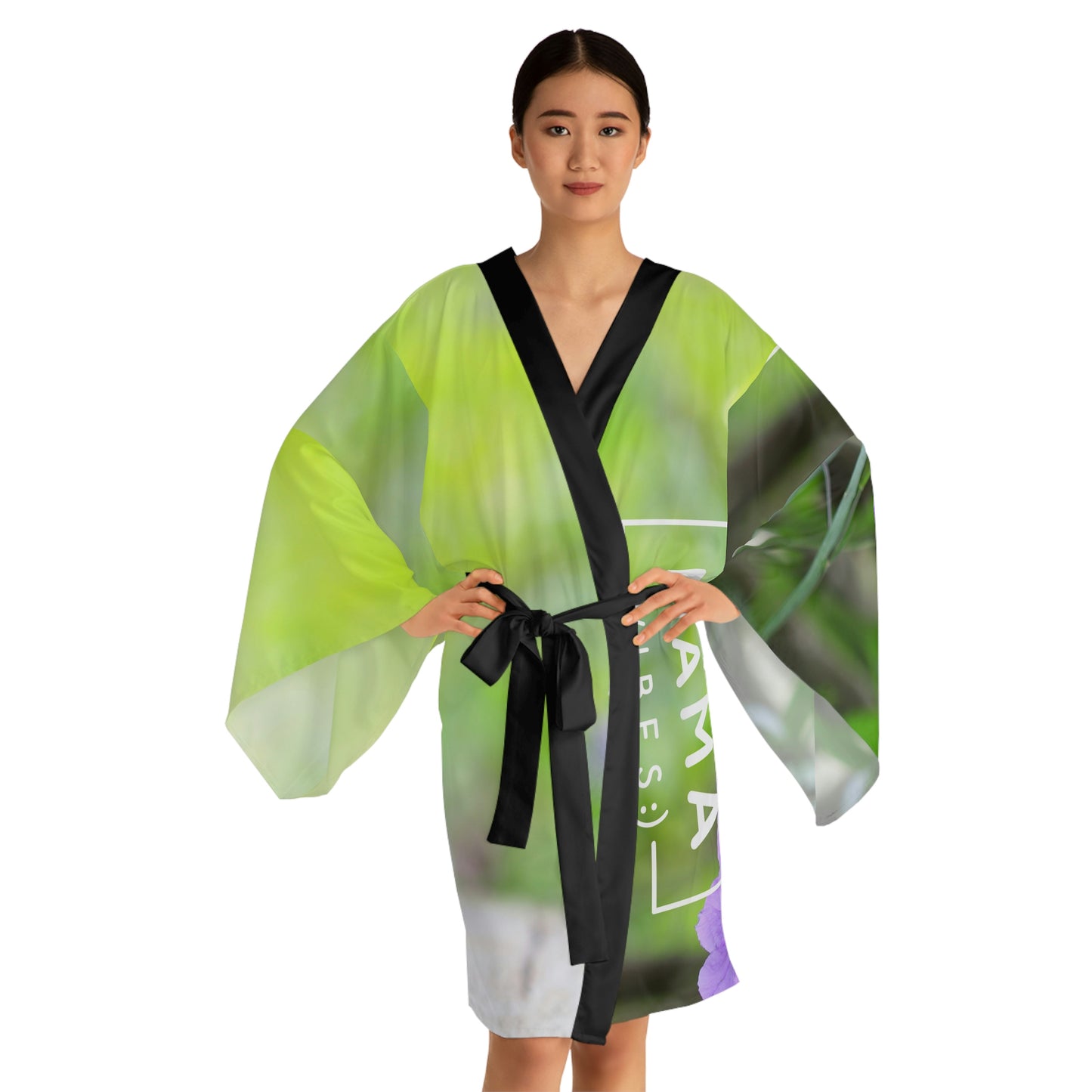 Flower Vibes Long Sleeve Kimono Robe (AOP)