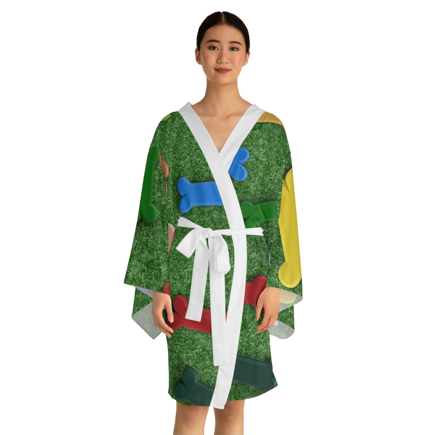 Grassy Bone Long Sleeve Kimono Robe (AOP)